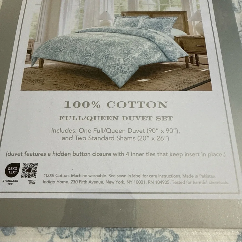 Rachel Ashwell Elegant Blue Floral Duvet Cover Set